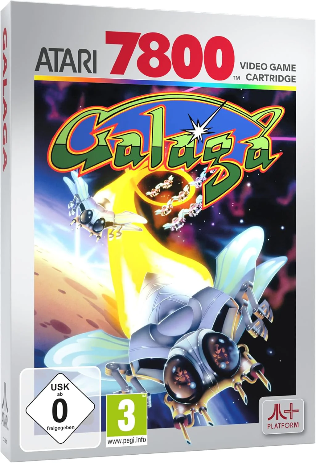 GALAGA (compatible with Atari 2600+, Atari 7800+ and Atari 7800 video game systems
