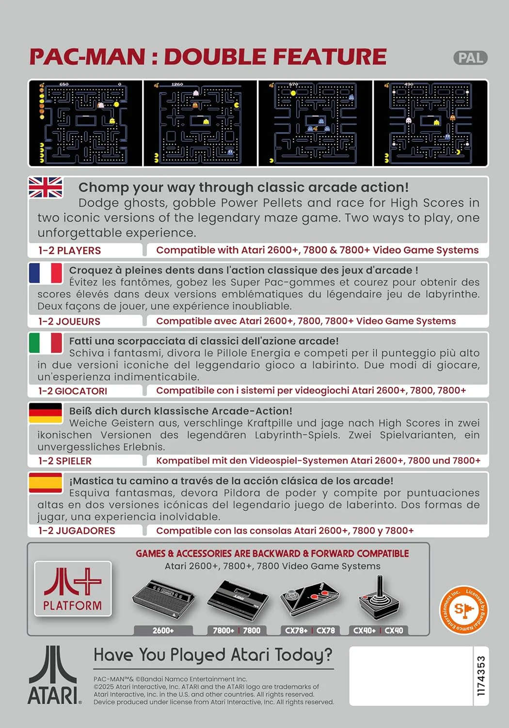 PAC-MAN Double Feature (compatible with Atari 2600+, Atari 7800+ and Atari 7800 video game systems) - Image 7