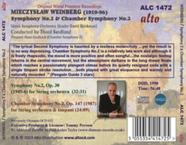 Weinberg: Symphony No. 2/Chamber Symphony No. 2 [CD / Album]